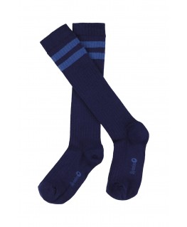 JORDAN STRIPE striped knee socks patriot blue - Lily Balou