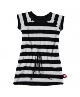 Dress Terry stripe Black/White - Kik*Kid