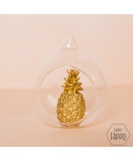 Gold Pineapple Open Bauble - Sas&Belle