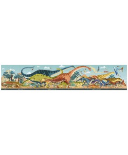 Dino panoramische puzzel 100pcs +6j - Janod