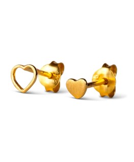 Family Love Earrings pair brushed Gold plated - Lulu Copenhagen