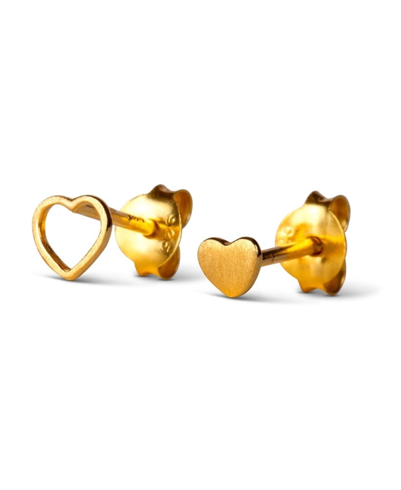 Family Love Earrings pair brushed Gold plated - Lulu Copenhagen