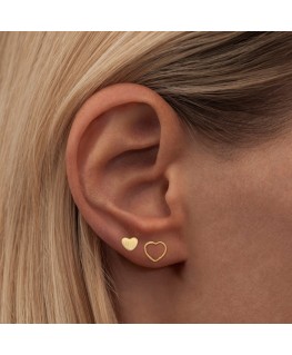 Family Love Earrings pair brushed Gold plated - Lulu Copenhagen