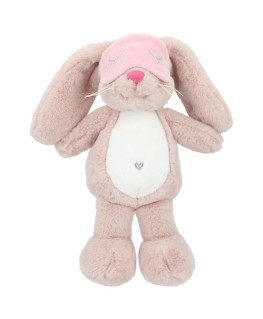 Knuffel konijn Nelly roze met slaapmasker, 21 cm - TOPmodel