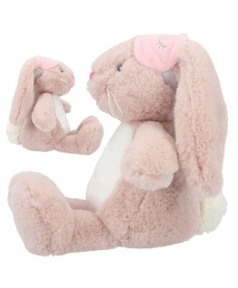 Knuffel konijn Nelly roze met slaapmasker, 21 cm - TOPmodel