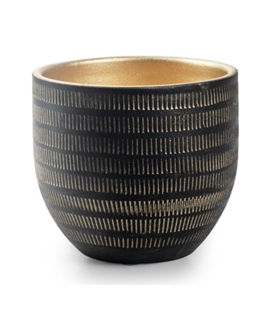 Pot ' beau ' zwart goud H14 cm  D16 cm - Jodeco