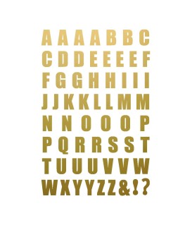 Alfabet magneetset goud -...