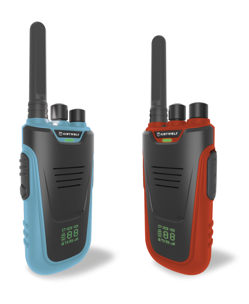 KIDYTALK paar blauw-rood walkietalkies - kidywolf