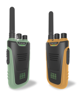 KIDYTALK pair of green-orange walkie-talkies - Kidywolf