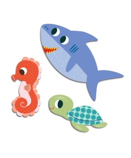 Stickers Zeedieren +18m - Djeco