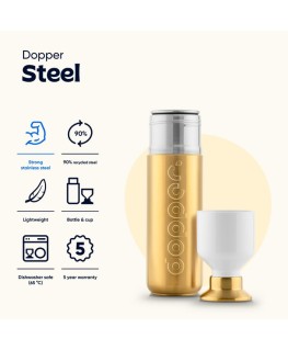 Drinkfles limited edition steel gold 490ml - Dopper