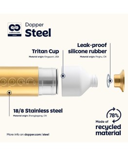 Drinkfles limited edition steel gold 490ml - Dopper