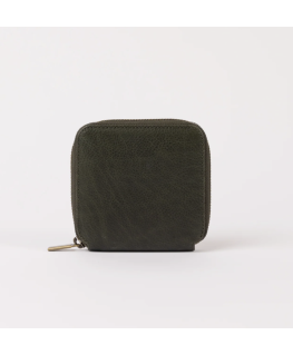 Sonny Square Wallet Dark Olive Soft Grain Leather - O my bag