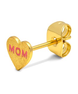 Heart Mom earring - 1 pcs - gold plated - LULU Copenhagen