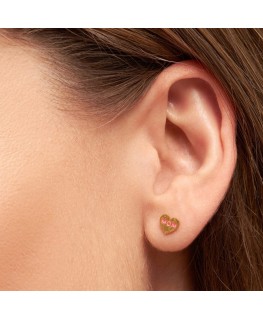 Heart Mom earring - 1 pcs - gold plated - LULU Copenhagen