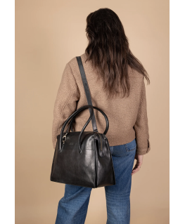 Kate Cognac Black Stromboli leather - O My Bag