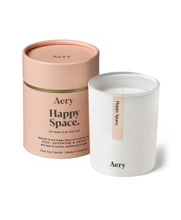 Happy Space Scented Candle - Rose Geranium and Amber - Aery