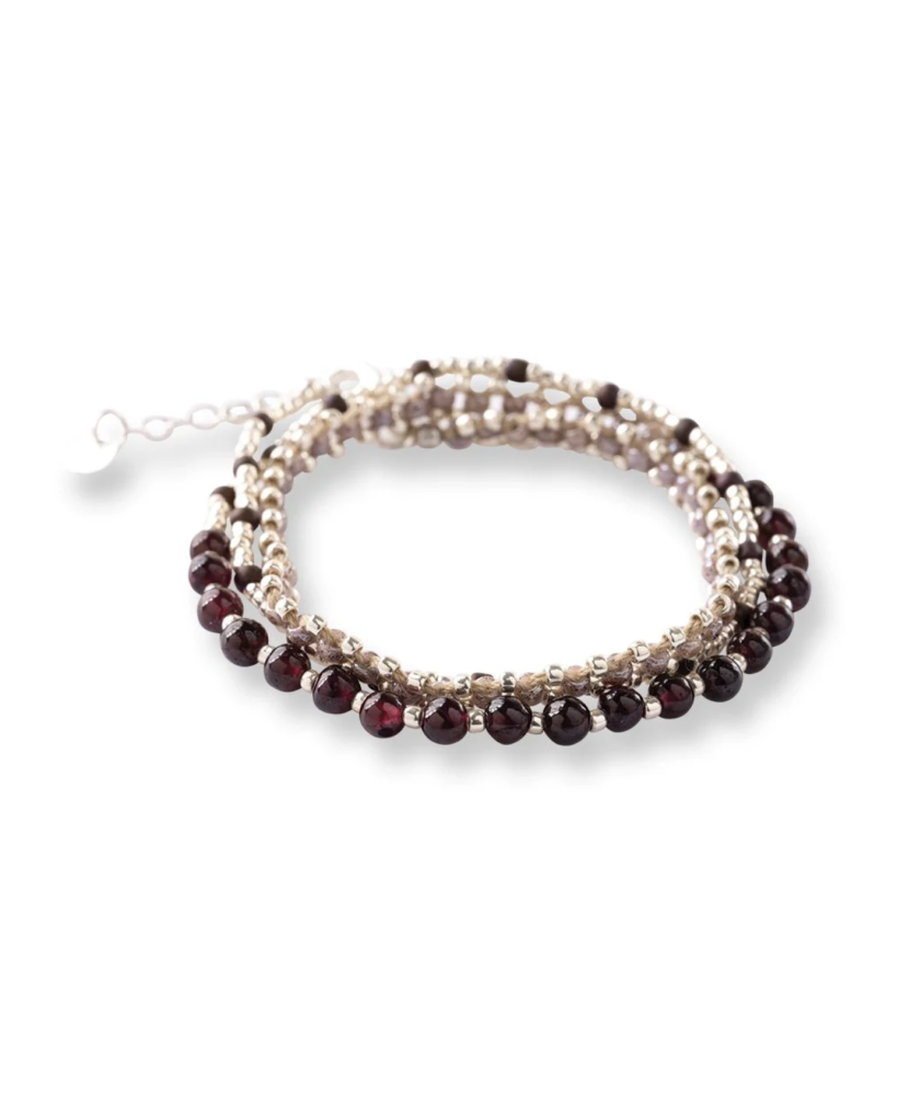 Advanced Garnet Silver Colored Bracelet - A Beautiful Story