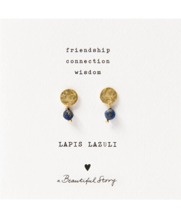 Mini Coin Lapis Lazuli Gold Earrings - A Beautiful Story